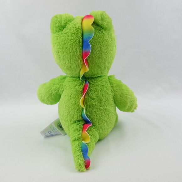 Build A Bear Cubscription Dinosaur 10" Stuffed Animal Plush Green Rainbow Trim - Picture 4 of 14